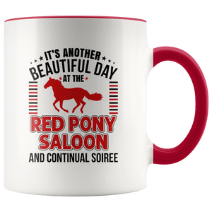 RobustCreative-Horse Lover Red Pony It Is a Beautiful Day Gift ZRB - 11oz Accent Mug Riding Lover Gift Idea