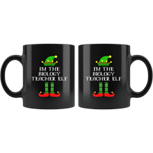 Load image into Gallery viewer, RobustCreative-Im The Biology Teacher Elf Christmas Teaching&#39;s - 11oz Black Mug I Just Really Like to Teach Cute Tiny Humans Gift Idea
