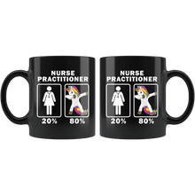 Load image into Gallery viewer, RobustCreative-Nurse Practitioner Dabbing Unicorn 80 20 Principle Superhero Girl Womens - 11oz Black Mug Medical Personnel Gift Idea
