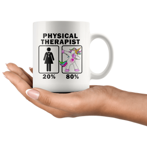 RobustCreative-Physical Therapist Dabbing Unicorn 20 80 Principle Superhero Girl Womens - 11oz White Mug Medical Personnel Gift Idea