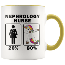 Load image into Gallery viewer, RobustCreative-Nephrology Nurse Dabbing Unicorn 80 20 Principle Superhero Girl Womens - 11oz Accent Mug Medical Personnel Gift Idea

