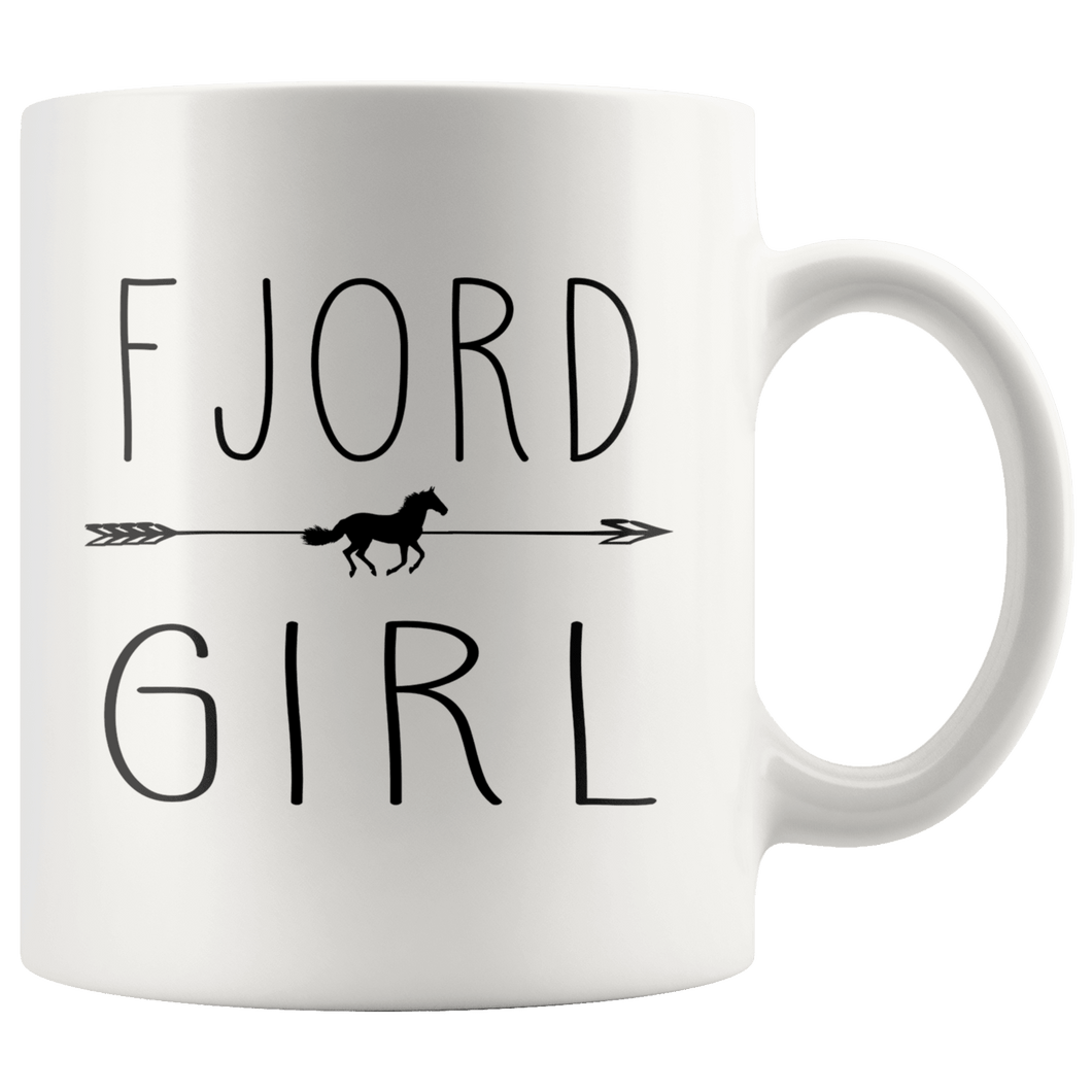 RobustCreative-Fjord Horse Girl Gifts Horses Lover Riding Racing - 11oz White Mug Racing Lover Gift Idea