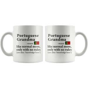 RobustCreative-Portuguese Grandma Definition Portugal Flag Grandmother - 11oz White Mug family reunion gifts Gift Idea