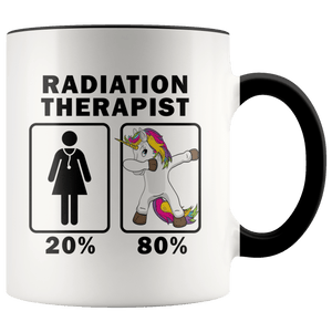 RobustCreative-Radiation Therapist Dabbing Unicorn 80 20 Principle Superhero Girl Womens - 11oz Accent Mug Medical Personnel Gift Idea