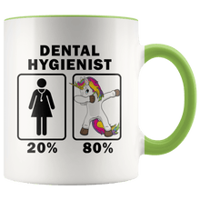 Load image into Gallery viewer, RobustCreative-Dental Hygienist Dabbing Unicorn 80 20 Principle Superhero Girl Womens - 11oz Accent Mug Medical Personnel Gift Idea
