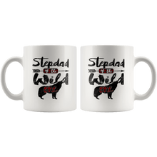 Load image into Gallery viewer, RobustCreative-Strong Stepdad of the Wild One Wolf 1st Birthday Wolves - 11oz White Mug red black plaid pajamas Gift Idea
