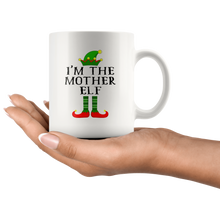 Load image into Gallery viewer, RobustCreative-Im The Mother Elf Matching Family Christmas - 11oz White Mug Christmas group green pjs costume Gift Idea
