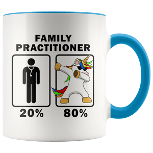 RobustCreative-Family Practitioner Dabbing Unicorn 80 20 Principle Graduation Gift Mens - 11oz Accent Mug Medical Personnel Gift Idea