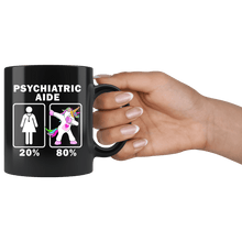 Load image into Gallery viewer, RobustCreative-Psychiatric Aide Dabbing Unicorn 20 80 Principle Superhero Girl Womens - 11oz Black Mug Medical Personnel Gift Idea
