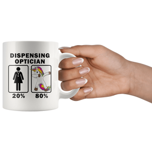 RobustCreative-Dispensing Optician Dabbing Unicorn 80 20 Principle Superhero Girl Womens - 11oz White Mug Medical Personnel Gift Idea
