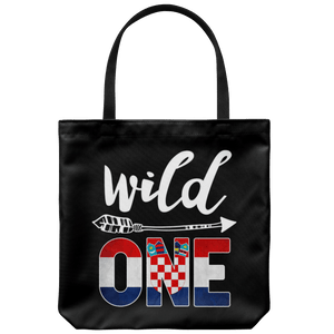 RobustCreative-Croatia Wild One Birthday Outfit 1 Croatian Flag Tote Bag Gift Idea
