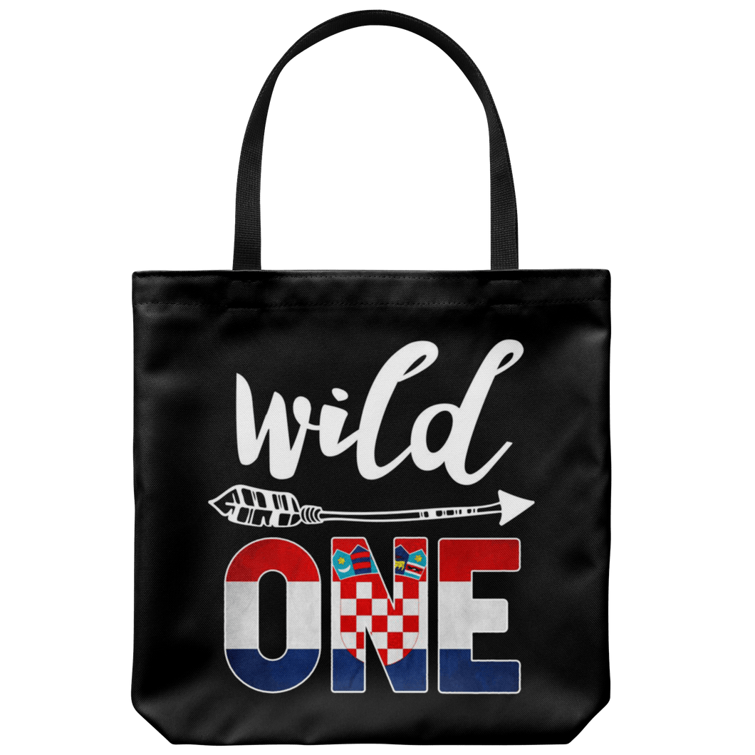 RobustCreative-Croatia Wild One Birthday Outfit 1 Croatian Flag Tote Bag Gift Idea