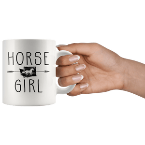 RobustCreative-Washington Horse Girl Gifts Washingtonian Shape Country for women - 11oz White Mug Racing Lover Gift Idea