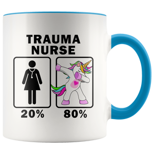 RobustCreative-Trauma Nurse Dabbing Unicorn 20 80 Principle Superhero Girl Womens - 11oz Accent Mug Medical Personnel Gift Idea