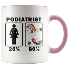 Load image into Gallery viewer, RobustCreative-Podiatrist Dabbing Unicorn 80 20 Principle Superhero Girl Womens - 11oz Accent Mug Medical Personnel Gift Idea
