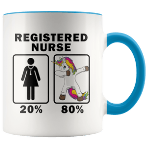 RobustCreative-Registered Nurse Dabbing Unicorn 80 20 Principle Superhero Girl Womens - 11oz Accent Mug Medical Personnel Gift Idea