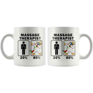 RobustCreative-Massage Therapist Dabbing Unicorn 80 20 Principle Graduation Gift Mens - 11oz White Mug Medical Personnel Gift Idea