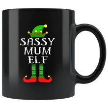 Load image into Gallery viewer, RobustCreative-Im The Sassy Mum Elf Family Matching Outfits PJ - 11oz Black Mug Christmas group green pjs costume Gift Idea
