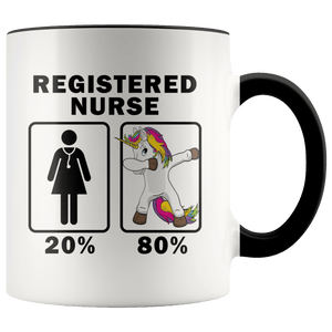 RobustCreative-Registered Nurse Dabbing Unicorn 80 20 Principle Superhero Girl Womens - 11oz Accent Mug Medical Personnel Gift Idea