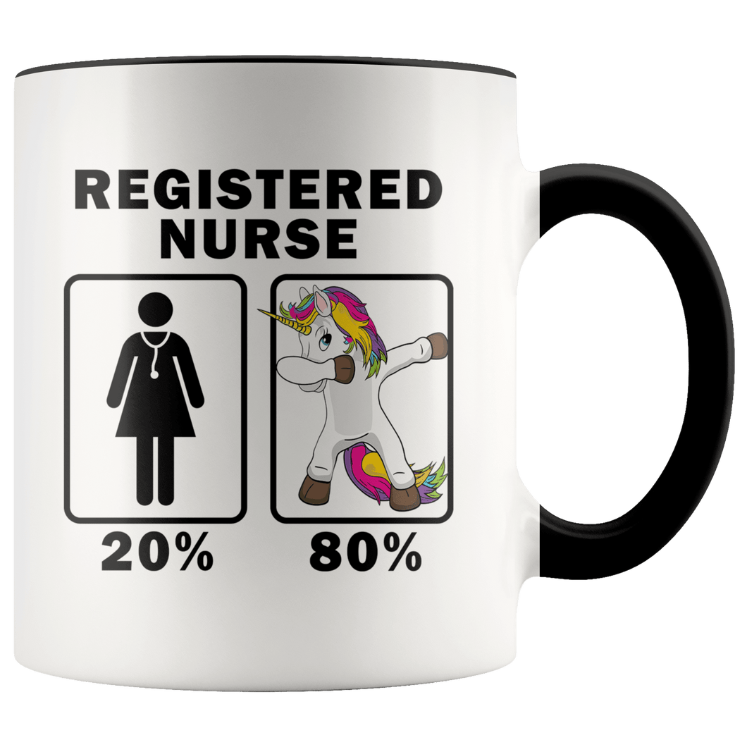 RobustCreative-Registered Nurse Dabbing Unicorn 80 20 Principle Superhero Girl Womens - 11oz Accent Mug Medical Personnel Gift Idea