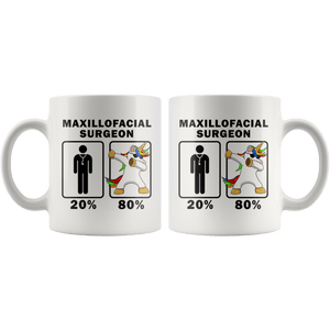 RobustCreative-Maxillofacial Surgeon Dabbing Unicorn 80 20 Principle Graduation Gift Mens - 11oz White Mug Medical Personnel Gift Idea
