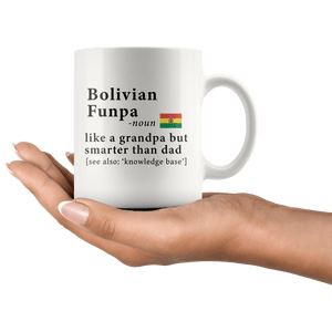 RobustCreative-Bolivian Funpa Definition Bolivia Flag Grandpa Day - 11oz White Mug family reunion gifts Gift Idea