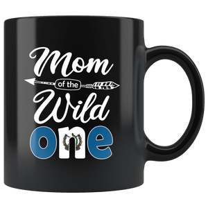 RobustCreative-Guatemalan Mom of the Wild One Birthday Guatemala Flag Black 11oz Mug Gift Idea