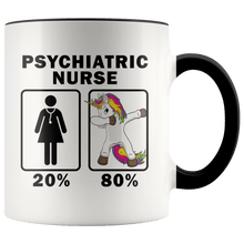 Load image into Gallery viewer, RobustCreative-Psychiatric Nurse Dabbing Unicorn 80 20 Principle Superhero Girl Womens - 11oz Accent Mug Medical Personnel Gift Idea
