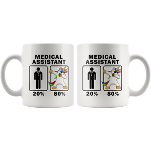 RobustCreative-Medical Assistant Dabbing Unicorn 80 20 Principle Graduation Gift Mens - 11oz White Mug Medical Personnel Gift Idea