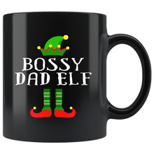 Load image into Gallery viewer, RobustCreative-Im The Bossy Dad Elf Family Matching Outfits PJ - 11oz Black Mug Christmas group green pjs costume Gift Idea
