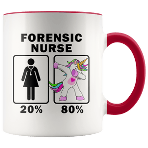 RobustCreative-Forensic Nurse Dabbing Unicorn 20 80 Principle Superhero Girl Womens - 11oz Accent Mug Medical Personnel Gift Idea
