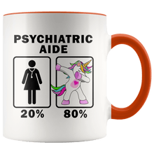 Load image into Gallery viewer, RobustCreative-Psychiatric Aide Dabbing Unicorn 20 80 Principle Superhero Girl Womens - 11oz Accent Mug Medical Personnel Gift Idea
