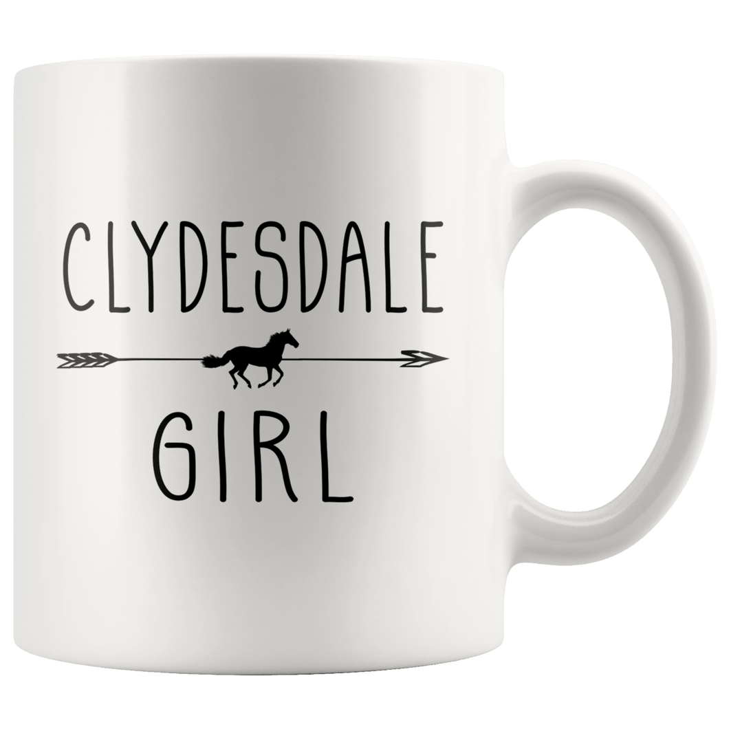 RobustCreative-Clydesdale Horse Girl Gifts Horses Lover Riding Racing - 11oz White Mug Racing Lover Gift Idea