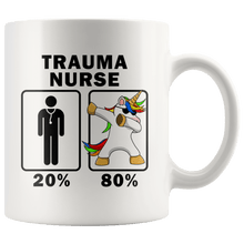 Load image into Gallery viewer, RobustCreative-Trauma Nurse Dabbing Unicorn 80 20 Principle Graduation Gift Mens - 11oz White Mug Medical Personnel Gift Idea
