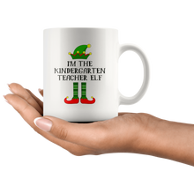 Load image into Gallery viewer, RobustCreative-Im The Kindergarten Teacher Elf Christmas Teaching&#39;s - 11oz White Mug I Just Really Like to Teach Cute Tiny Humans Gift Idea
