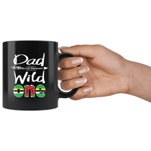 Load image into Gallery viewer, RobustCreative-Dominican Dad of the Wild One Birthday Dominica Flag Black 11oz Mug Gift Idea
