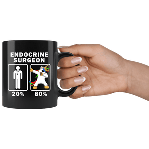 RobustCreative-Endocrine Surgeon Dabbing Unicorn 80 20 Principle Graduation Gift Mens - 11oz Black Mug Medical Personnel Gift Idea