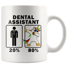 Load image into Gallery viewer, RobustCreative-Dental Assistant Dabbing Unicorn 80 20 Principle Graduation Gift Mens - 11oz White Mug Medical Personnel Gift Idea
