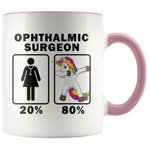 RobustCreative-Ophthalmic Surgeon Dabbing Unicorn 80 20 Principle Superhero Girl Womens - 11oz Accent Mug Medical Personnel Gift Idea