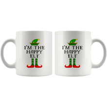 Load image into Gallery viewer, RobustCreative-Im The Happy Elf Matching Family Christmas - 11oz White Mug Christmas group green pjs costume Gift Idea
