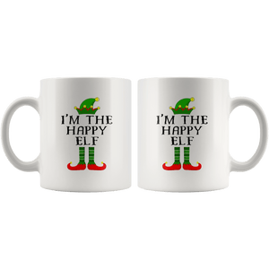 RobustCreative-Im The Happy Elf Matching Family Christmas - 11oz White Mug Christmas group green pjs costume Gift Idea