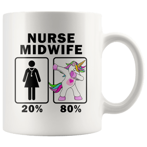 RobustCreative-Nurse Midwife Dabbing Unicorn 20 80 Principle Superhero Girl Womens - 11oz White Mug Medical Personnel Gift Idea