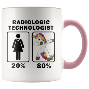 RobustCreative-Radiologic Technologist Dabbing Unicorn 80 20 Principle Superhero Girl Womens - 11oz Accent Mug Medical Personnel Gift Idea