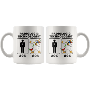 RobustCreative-Radiologic Technologist Dabbing Unicorn 80 20 Principle Graduation Gift Mens - 11oz White Mug Medical Personnel Gift Idea