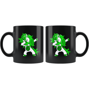 RobustCreative-Lepricorn  Dabbing Unicorn Leprechaun St Patricks Day Black 11oz Mug Gift Idea