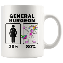 Load image into Gallery viewer, RobustCreative-General Surgeon Dabbing Unicorn 20 80 Principle Superhero Girl Womens - 11oz White Mug Medical Personnel Gift Idea
