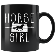 Load image into Gallery viewer, RobustCreative-Kansas Horse Girl Gifts Kansan Shape Country for women - 11oz Black Mug Riding Lover Gift Idea
