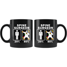 Load image into Gallery viewer, RobustCreative-Spine Surgeon Dabbing Unicorn 80 20 Principle Graduation Gift Mens - 11oz Black Mug Medical Personnel Gift Idea
