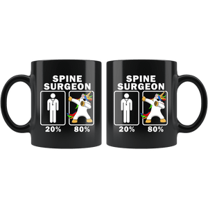 RobustCreative-Spine Surgeon Dabbing Unicorn 80 20 Principle Graduation Gift Mens - 11oz Black Mug Medical Personnel Gift Idea