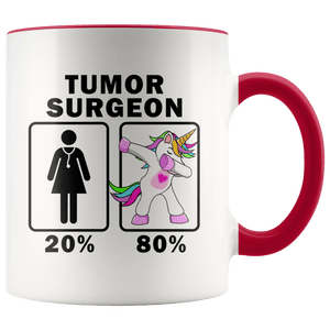 RobustCreative-Tumor Surgeon Dabbing Unicorn 20 80 Principle Superhero Girl Womens - 11oz Accent Mug Medical Personnel Gift Idea